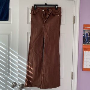 wide leg brown pants 🤎
